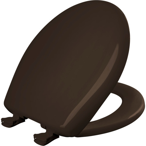 200SLOWT 248 - Bemis Round Plastic Toilet Seat with Whisper-Close Hinge, Espresso Brown