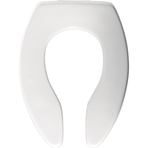 3155SSCT 000 - Bemis Elongated Open Front Commercial Toilet Seat with Self-Sustaining Check Hinge and DuraGuard, White