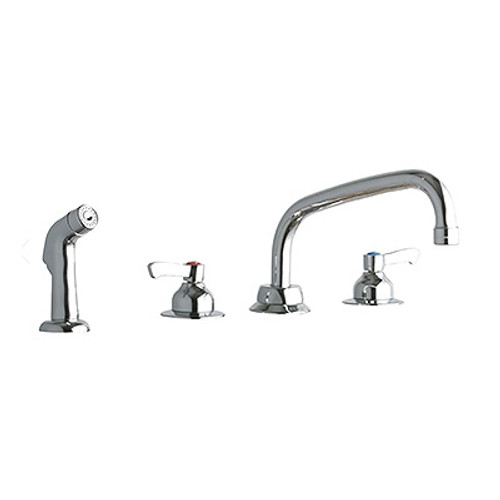 Elkay LK801AT08L2 8" Centerset with Concealed Deck Faucet with 8" Arc Tube Spout 2" Lever Handles with Side Spray Chrome Elkay LK801AT08L2 8" Centerset with Concealed Deck Faucet with 8" Arc Tube Spout 2" Lever Handles with Side Spray Chrome