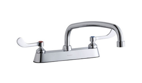 Elkay LK810AT12T4 - 8-inch Center Deck Mount Faucet with Wing Handles and 12-inch Swing Spout Elkay LK810AT12T4 - 8-inch Center Deck Mount Faucet with Wing Handles and 12-inch Swing Spout