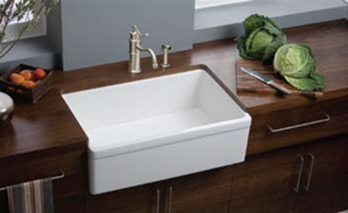 Elkay SWUF28179WH  Fireclay 30" x 19-15/16" x 9-1/8", Single Bowl Farmhouse Sink, White