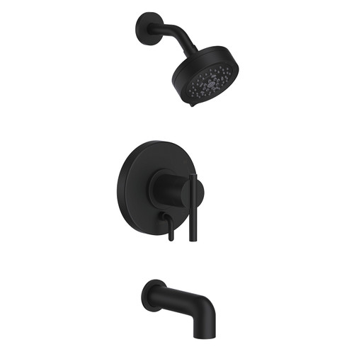 Gerber D512058BSTC Parma 1H Tub & Shower Trim Kit & Treysta Cartridge w/ Diverter on Valve & 5 Function Showerhead 2.0gpm Satin Black