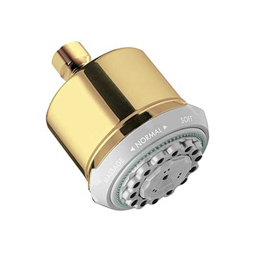 Hansgrohe 28496931Clubmaster 2.5 GPM Multi-Function Shower Head, Polished Brass