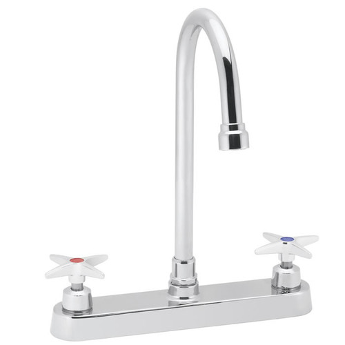 Speakman SC-5721-D75 - Commander centerset faucet with 8-inch deep gooseneck rigid or swivel and D75 cross handles