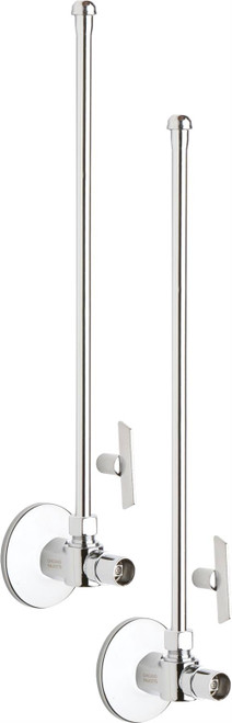 Chicago Faucets STB-21-11-PR-AB - Ball Angle Stop, Loose Key with 12-inch Riser and Wall Flange, 1/2-inch Female NPT x 3/8-inch Compression - One Pair Chicago Faucets STB-21-11-PR-AB - Ball Angle Stop, Loose Key with 12-inch Riser and Wall Flange, 1/2-inch Female NPT x 3/8-inch Compression - One Pair