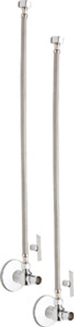 Chicago Faucets STB-21-13-PR-AB - Ball Angle Stop, Loose Key with 20-inch Riser and Wall Flange, 1/2-inch Female NPT x 3/8-inch Compression - One Pair Chicago Faucets STB-21-13-PR-AB - Ball Angle Stop, Loose Key with 20-inch Riser and Wall Flange, 1/2-inch Female NPT x 3/8-inch Compression - One Pair