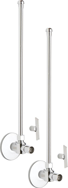 Chicago Faucets STB-41-11-PR-AB - Ball Angle Stop, Loose Key with 12-inch Riser and Wall Flange, 1/2-inch Sweat x 3/8-inch Compression - One Pair Chicago Faucets STB-41-11-PR-AB - Ball Angle Stop, Loose Key with 12-inch Riser and Wall Flange, 1/2-inch Sweat x 3/8-inch Compression - One Pair