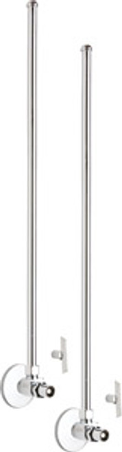 Chicago Faucets STC-22-12-PR-AB - Compression Angle Stop, Loose Key with 20-inch Riser and Wall Flange, 1/2-inch Female NPT x 1/2-inch Compression - One Pair