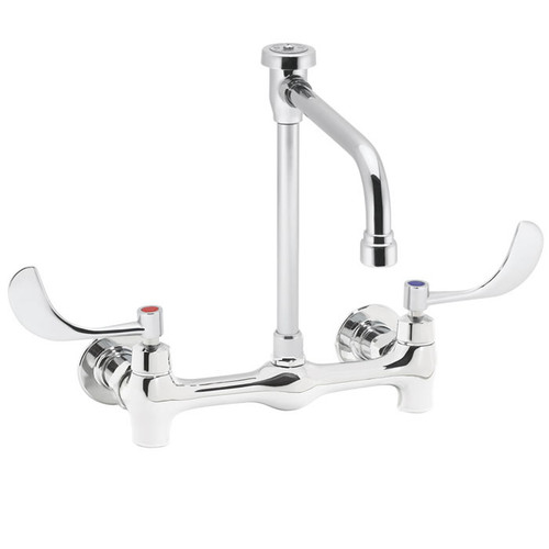 Speakman SC-5744-VB8 - Commander thru/back faucet with 8-inch deep rigid vacuum breaker spout with 4-inch wrist blade handles