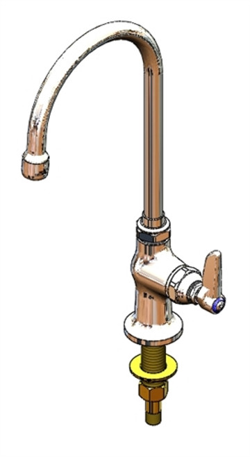 T&S Brass B-0308-QT-WS - Single Pantry Faucet, Quarter-Turn Eterna, Lever Handle, Swivel Gooseneck, 1.5 Gpm Aerator