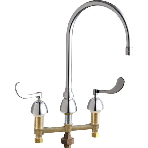 Chicago Faucets - 786-TWGN8AE3ABCP - Widespread Lavatory Faucet with Third Water Inlet