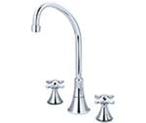 Central Brass 81172-TSA1C1 - Two Handle Concealed Ledge Kitchen Faucet with Tri-Arc Spout and Cross Handles