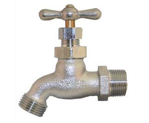 Prier Products - C-138ST.50 - Heavy Pattern Hose Bibb w/Stuffing Box, 1/2-inch MPT Inlet Satin Nickel Plated