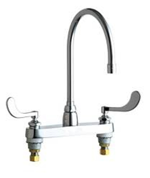 Chicago Faucets - 1100-GN8AE3-317CP - 8-inch Center Deck Mounted Sink Faucet