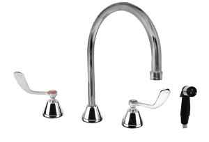 Component Hardware - KN88-8101-SE4 - ENCORE 8-inch CONCEALED DECK MOUNT WRIST HNDL SIDE SPRAY