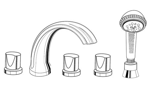Jaclo 6940-T672-428 Jaylen Transitional Roman Tub Faucet with Round Handles and Handshower Jaclo 6940-T672-428 Jaylen Transitional Roman Tub Faucet with Round Handles and Handshower