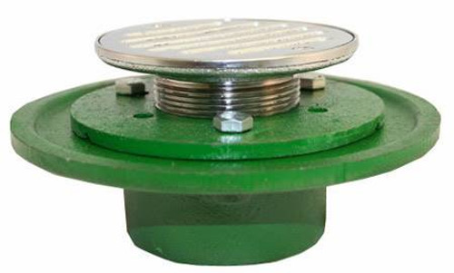 Prier Products - B-110FE-012 - Cast Iron Shower Drain, Bolt Down Clamping Ring with Chrome Plated Brass Grid, 2-inch FPT Inlet Prier Products - B-110FE-012 - Cast Iron Shower Drain, Bolt Down Clamping Ring with Chrome Plated Brass Grid, 2-inch FPT Inlet