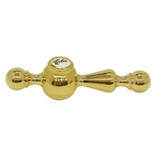 Rohl ZZ9211702Z-IB Cisal Ornate Metal Lever Only With Cold Mark M.4 X 40 Screw And Screw Cover Cap With "Cold" In Script In Italian Brass For All Faucets Except Pressure Balance