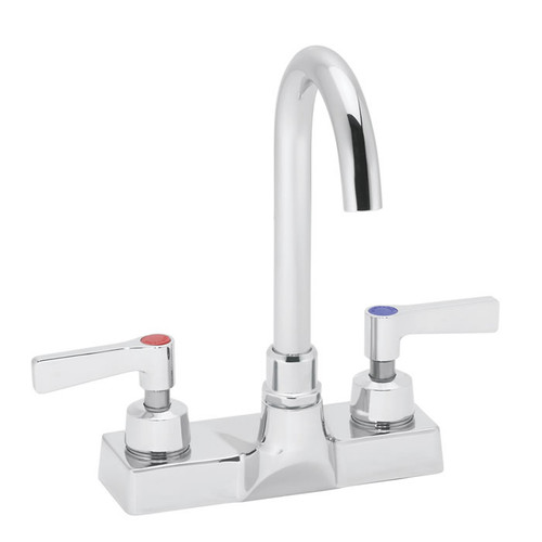 Speakman SC-3082-LD-FC - Commander centerset faucet with 3 3/4-inch deep plain end gooseneck rigid or swivel 2.0 gpm laminar flow control in base of spout and lever handles