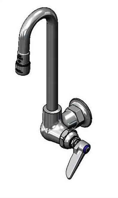 T&S Brass B-0310-119X-WS Single Temp Wall Mt Fct, Eterna, Swivel/Rigid Gooseneck w/ 1.5 GPM Aerator, Lever Handle