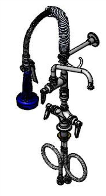 T&S Brass MPQ-2DLV-08-CR - Mini-Pru: Single Hole Deck Mount W/ B-0108-C, 8-inch Adf Nozzle, Vacuum Breaker, & Ceramas