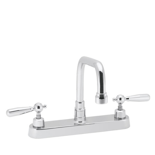 Speakman SC-5722-REV-9 - Commander centerset faucet with 9-inch deep tubular swing spout rigid or swivel and revere lever handles