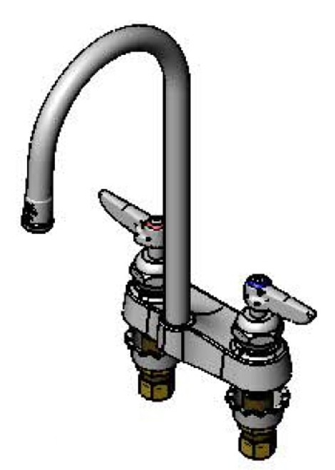 T&S Brass B-0874-122X-CR 4" Lavatory Fct, Deck Mt, Ceramas, Swivel/Rigid Gooseneck, Stream Regulator, Lever Handles T&S Brass B-0874-122X-CR 4" Lavatory Fct, Deck Mt, Ceramas, Swivel/Rigid Gooseneck, Stream Regulator, Lever Handles