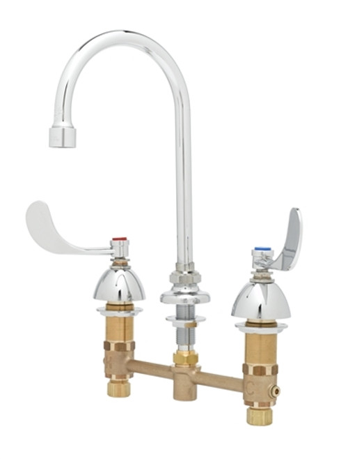 T&S Brass B-2866-QT-21VR - Medical Faucet, 8-inch C/C, 1/4 Turn Eternas, Swivel Gooseneck, B-0199-21-Vrf Aerator