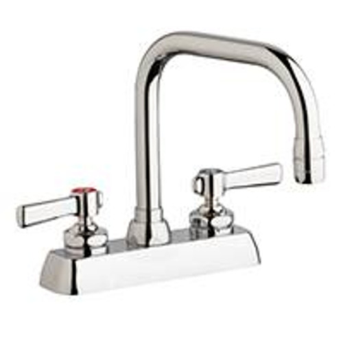 Chicago Faucets W4D-DB6AE35-369AB - 4" Deck Mount Washboard Sink Faucet Chicago Faucets W4D-DB6AE35-369AB - 4" Deck Mount Washboard Sink Faucet