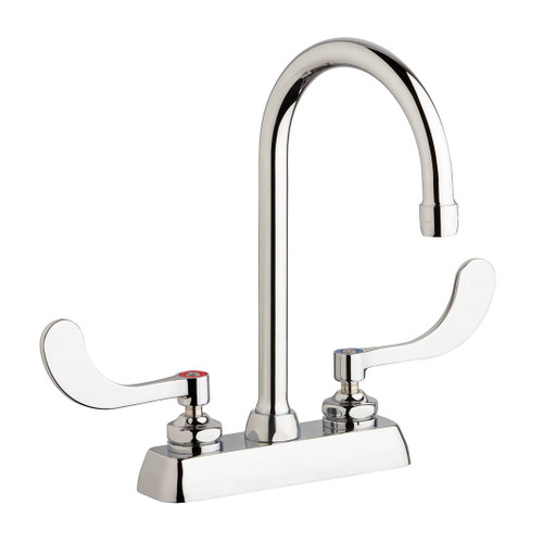 Chicago Faucets W4D-GN2AE35-317AB - 4" Deck Mount Washboard Sink Faucet