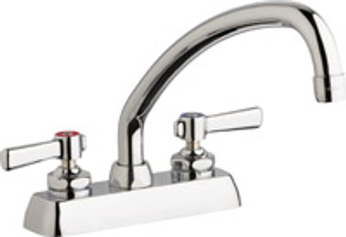 Chicago Faucets W4D-L9E35-369ABCP - 4" Deck Mount Washboard Sink Faucet Chicago Faucets W4D-L9E35-369ABCP - 4" Deck Mount Washboard Sink Faucet