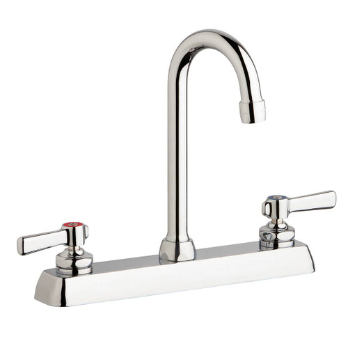 Chicago Faucets W8D-GN1AE35-369AB - 8" Deck Mount Washboard Sink Faucet Chicago Faucets W8D-GN1AE35-369AB - 8" Deck Mount Washboard Sink Faucet
