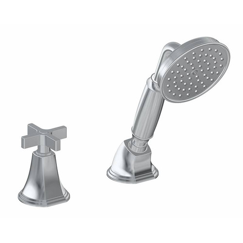 Graff G-6855-C15B-PC Finezza UNO Deck-Mounted Handshower & Diverter Set w/Cross Handle (Rough & Trim) , Polished Chrome