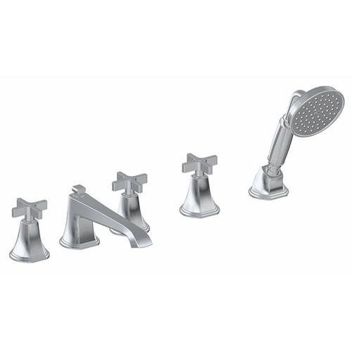Graff G-6851-C15B-AU Finezza UNO Roman Tub Set w/Handshower w/Cross Handle (Rough & Trim) , 24K Gold Plated
