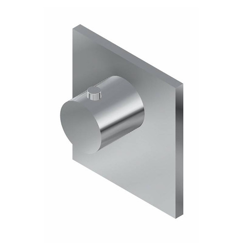 Graff G-8043-RH-PN-T M-Series Square Thermostatic Valve Trim Plate and Round Handle, Polished Nickel