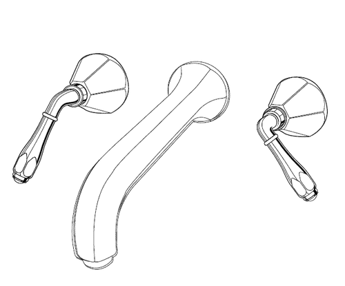 Jaclo 6870-WALL-T684 - Astor Wall Mount Lavatory Faucet Jaclo 6870-WALL-T684 - Astor Wall Mount Lavatory Faucet