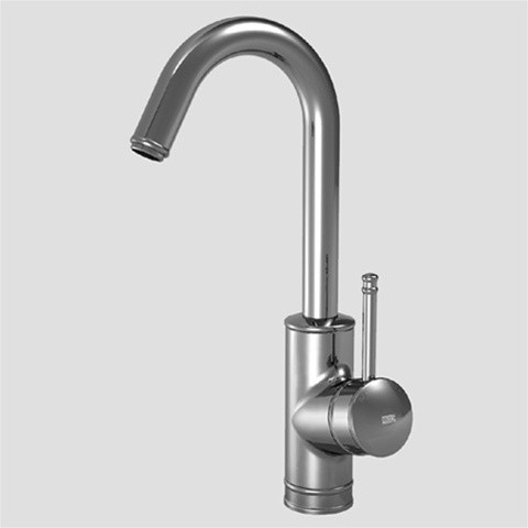 KWC 10.031.991.000 DECO Bar Faucet with Side Lever Handle, Chrome Polished, 5 5/8 inch Spout Reach