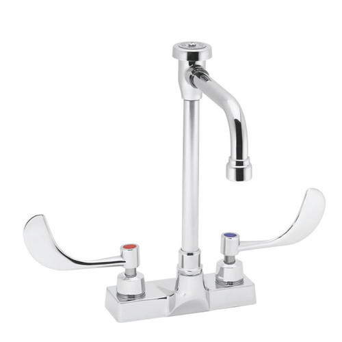 Speakman SC-3084-LD-VB6 - Commander centerset faucet with 6-inch deep rigid vacuum breaker spout and 4-inch wrist blade handles