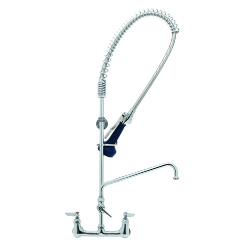 T&S Brass - B-0133-A08-B08C - Easy Install Pre-Rinse Faucet - Spring Action, Wall Mount Base, 8-inch Centers, 8-inch Add-On, WALL BRACK T&S Brass - B-0133-A08-B08C - Easy Install Pre-Rinse Faucet - Spring Action, Wall Mount Base, 8-inch Centers, 8-inch Add-On, WALL BRACK