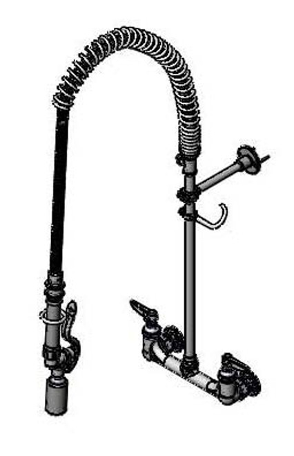 T&S Brass B-0133-BJ-SWV-T EasyInstall Pre-Rinse, 8" Wall Mount Base, Wall Bracket, Tee, Swivel, B-0107-J T&S Brass B-0133-BJ-SWV-T EasyInstall Pre-Rinse, 8" Wall Mount Base, Wall Bracket, Tee, Swivel, B-0107-J
