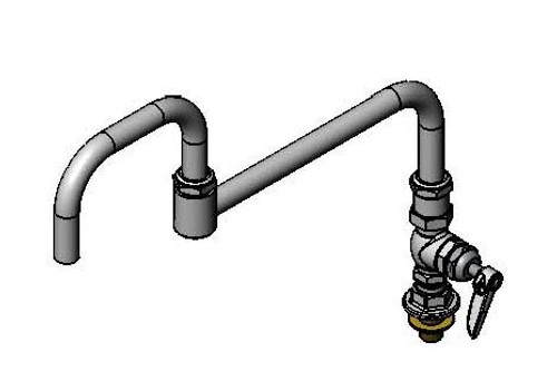 T&S Brass B-0296-18DJ-CKP - Big-Flo Single Pantry Faucet, Deck Mount, 18-inch Double-Joint Swing Nozzle W/ Plain-End,