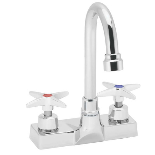 Speakman SC-3081-D75-LD - Commander centerset faucet with 3 3/4-inch deep gooseneck rigid or swivel and d75 cross handles