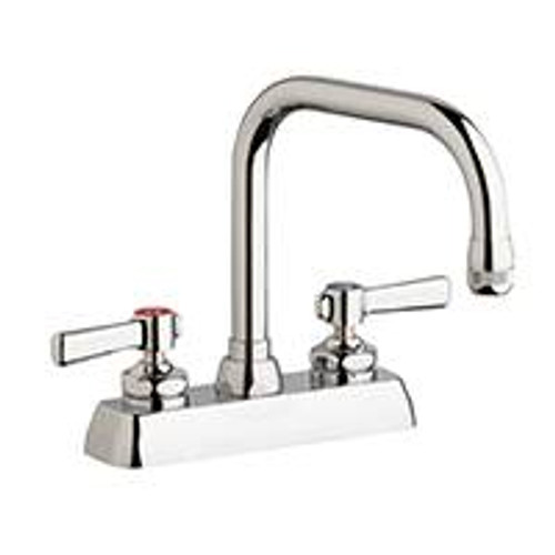 Chicago Faucets W4D-DB6AE1-369ABCP - 4" Deck Mount Washboard Sink Faucet Chicago Faucets W4D-DB6AE1-369ABCP - 4" Deck Mount Washboard Sink Faucet