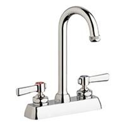 Chicago Faucets W4D-GN1AE1-369ABCP - 4" Deck Mount Washboard Sink Faucet Chicago Faucets W4D-GN1AE1-369ABCP - 4" Deck Mount Washboard Sink Faucet