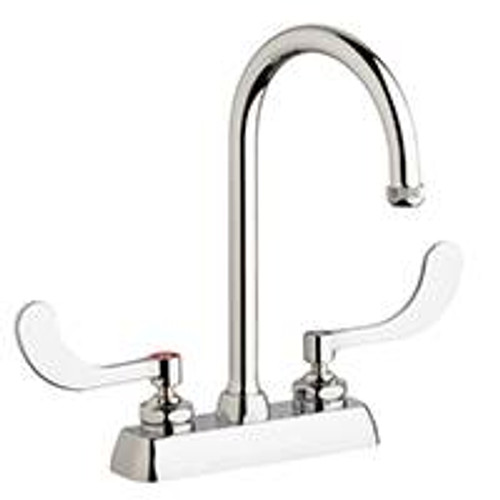 Chicago Faucets W4D-GN2AE1-317ABCP - 4" Deck Mount Washboard Sink Faucet Chicago Faucets W4D-GN2AE1-317ABCP - 4" Deck Mount Washboard Sink Faucet