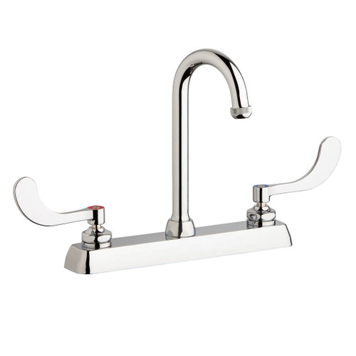 Chicago Faucets W8D-GN1AE1-317ABCP - 8" Deck Mount Washboard Sink Faucet Chicago Faucets W8D-GN1AE1-317ABCP - 8" Deck Mount Washboard Sink Faucet