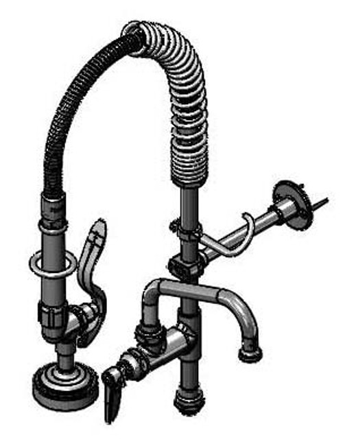 T&S Brass MPZ-KIT-LN06-CR - Mpru Retro-Fit Kit W/ B-0107, Cerama Adf & 6" Swing Nozzle, Lever Handle