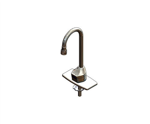 T&S Brass EC-3100-TMV4V05 - Chekpoint Elec Faucet, Deck Mount, Gooseneck, AC/DC, 0.5 GPM VR Outlet, 4-inch Deckplate, TMV