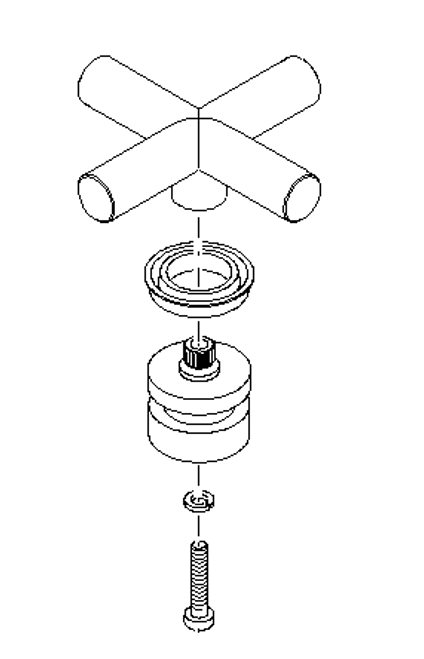 Dornbracht 04208901000-00 Griff komplett Tara.-892 - chr