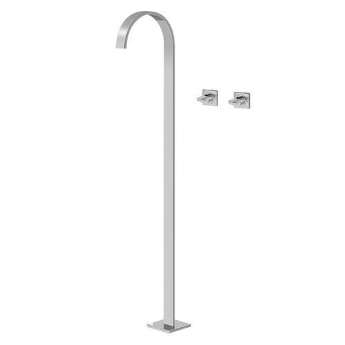 Graff G-1852-C14U-BAU Sade Floor-Mounted Tub Filler w/Wall-Mounted Handles, 24K Brushed Gold Plated Graff G-1852-C14U-BAU Sade Floor-Mounted Tub Filler w/Wall-Mounted Handles, 24K Brushed Gold Plated